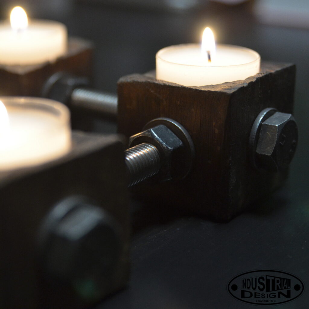 Industrial candle holder
