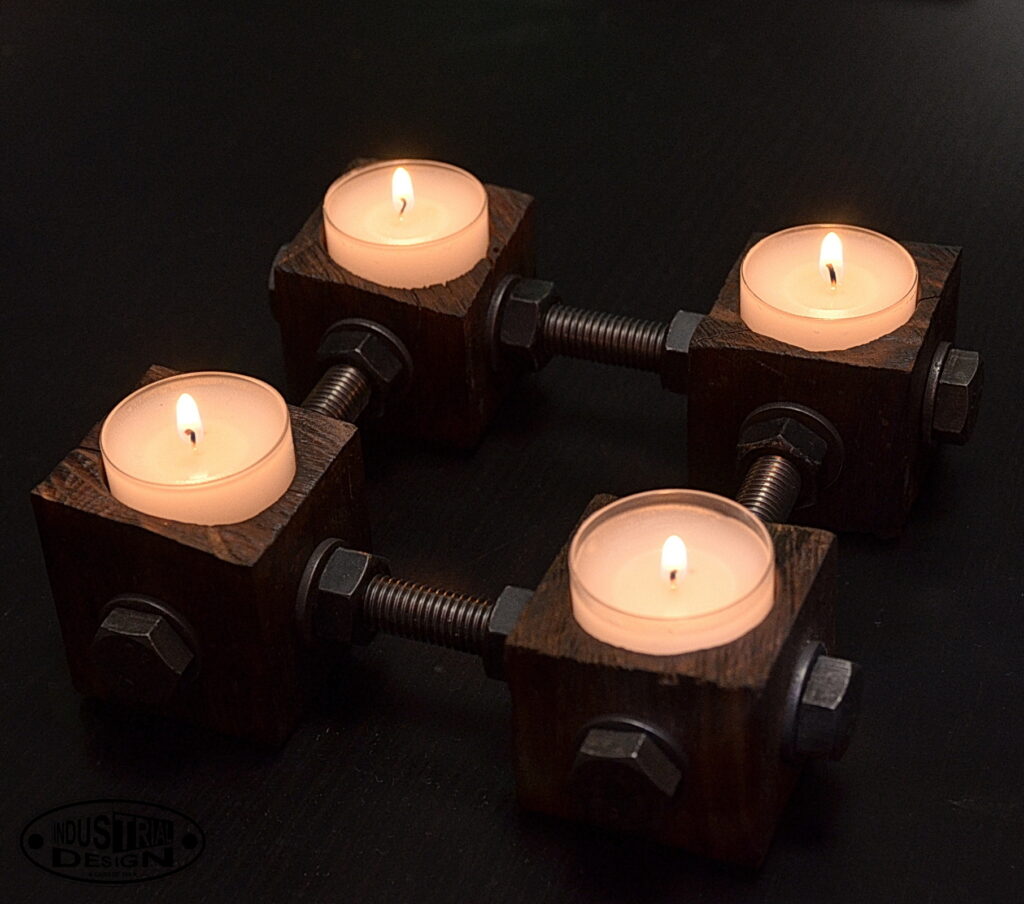 Industrial candle holder